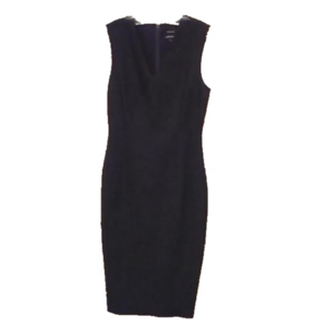 RW & Co Black Sleeveless Fitted Sheath Lined Midi Dress EUC Size 0